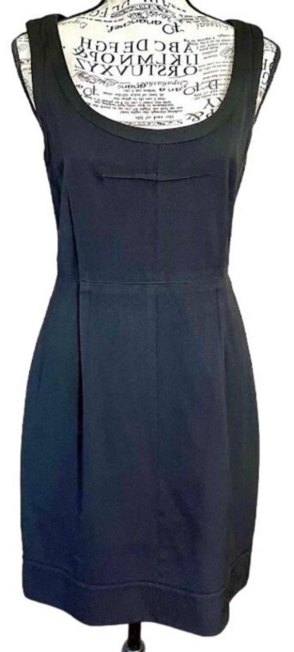 Theory Size 6 Black Virgin Wool Sleeveless Fit Flare Dress Capsule Layering